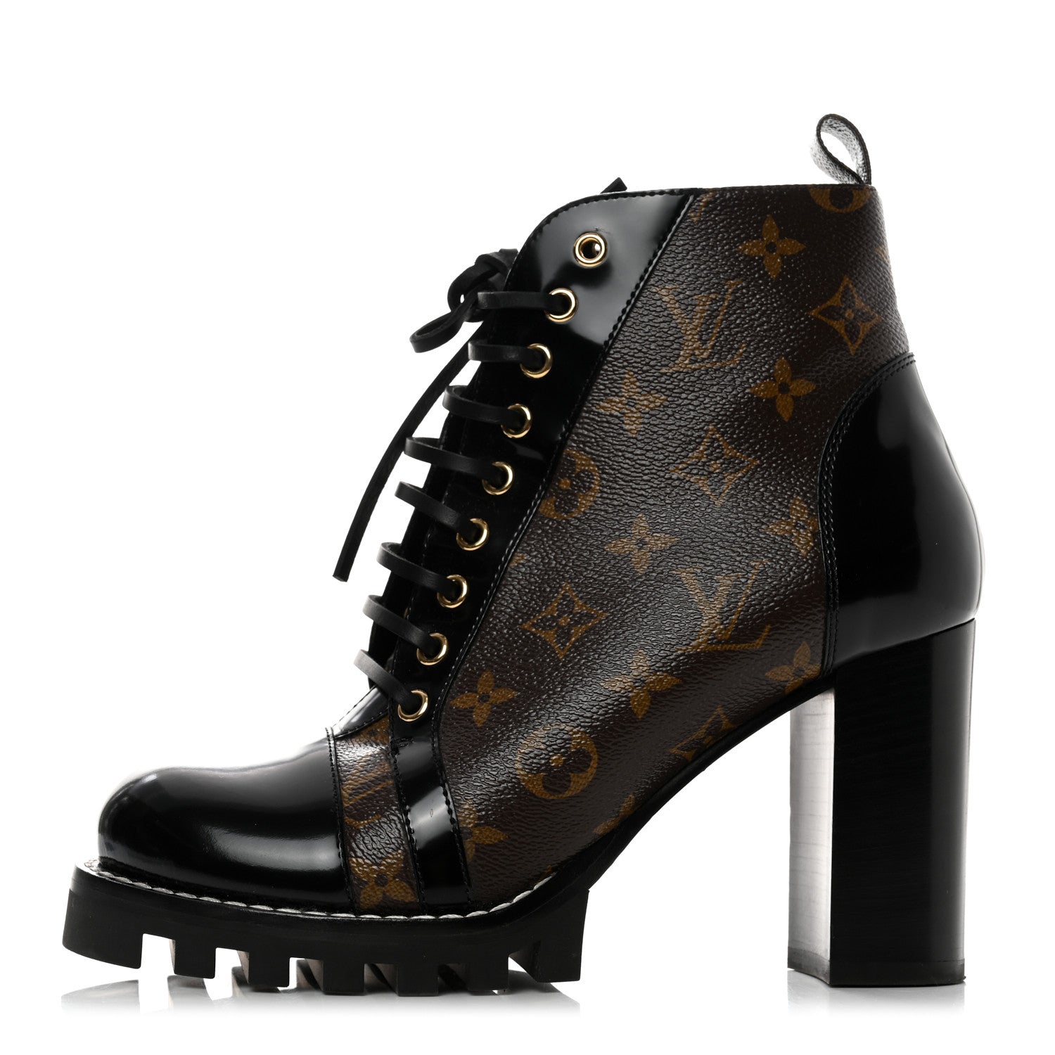 Louis Vuitton Patent Calfskin Monogram Star Trail Ankle Boots 40.5 Black 1 of 8