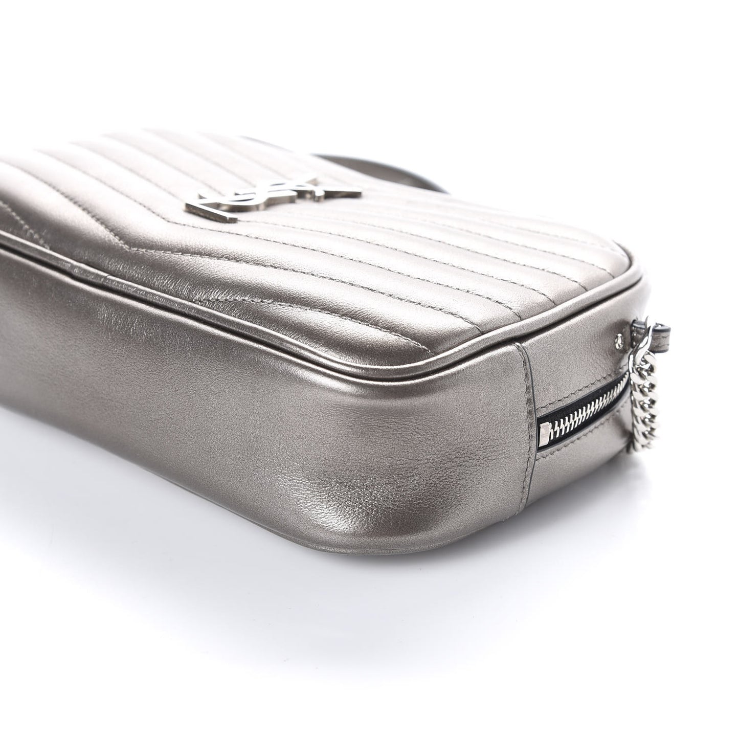 Grain De Poudre Matelasse Monogram Mini Lou Camera Bag Silver