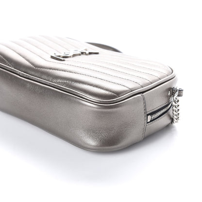 Saint Laurent Grain De Poudre Matelasse Monogram Mini Lou Camera Bag Silver 7 of 8
