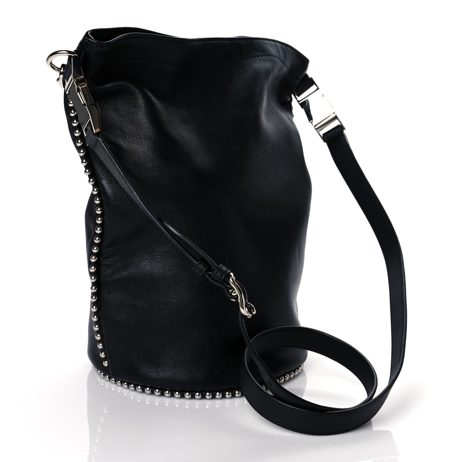 Alexander Wang Smooth Calfskin Studded Roxy Bucket Bag Black 2 of 8