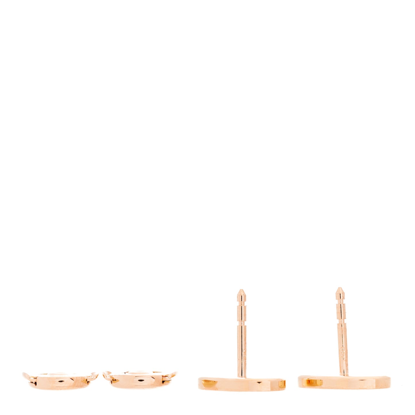 18K Rose Gold Diamond Chaine d'Ancre Contour Stud Earrings