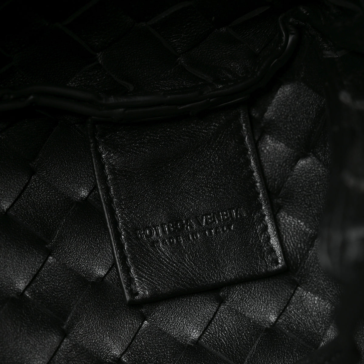 Nappa Intrecciato Small Campana Shoulder Bag Black