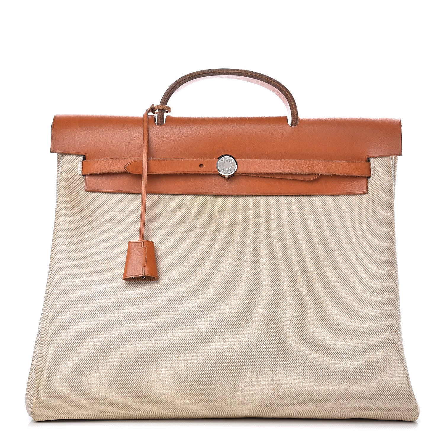 Hermes Toile Vache Calfskin Herbag 40 GM Natural 1 of 29