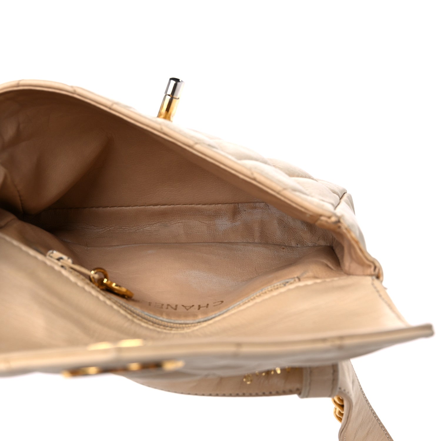 Chanel Lambskin Quilted Flap Waist Belt Bag 75 30 Beige 5 of 20