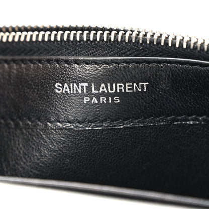 Saint Laurent Metallic Grain De Poudre Kate Monogram Tassel Chain Wallet Silver 7 of 11