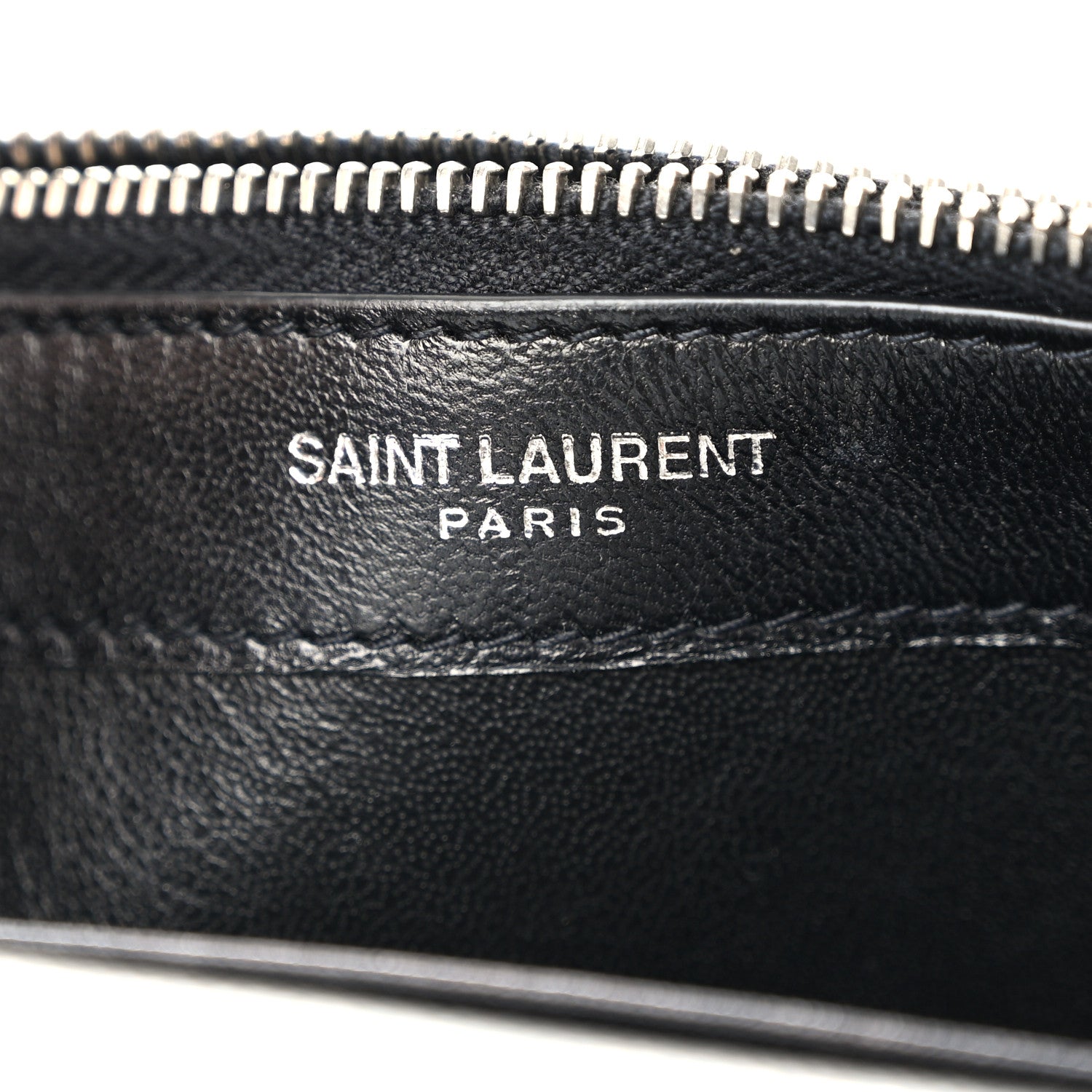Saint Laurent Metallic Grain De Poudre Kate Monogram Tassel Chain Wallet Silver 7 of 11