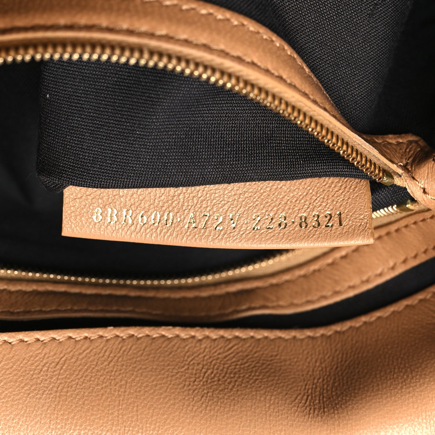 Fendi Nappa FF 1974 Embossed Baguette Miele Scuro 7 of 11