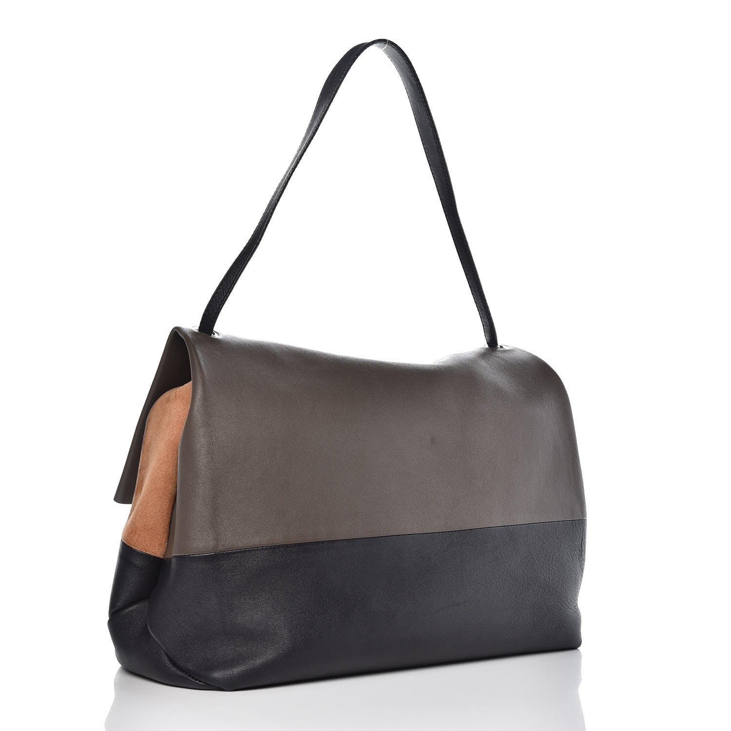 Celine Calfskin Suede All Soft Shoulder Bag Taupe 3 of 14