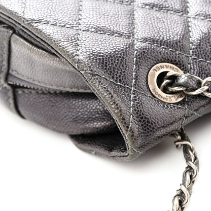 Chanel Iridescent Caviar Quilted Jumbo Easy Flap Silver 12 of 14