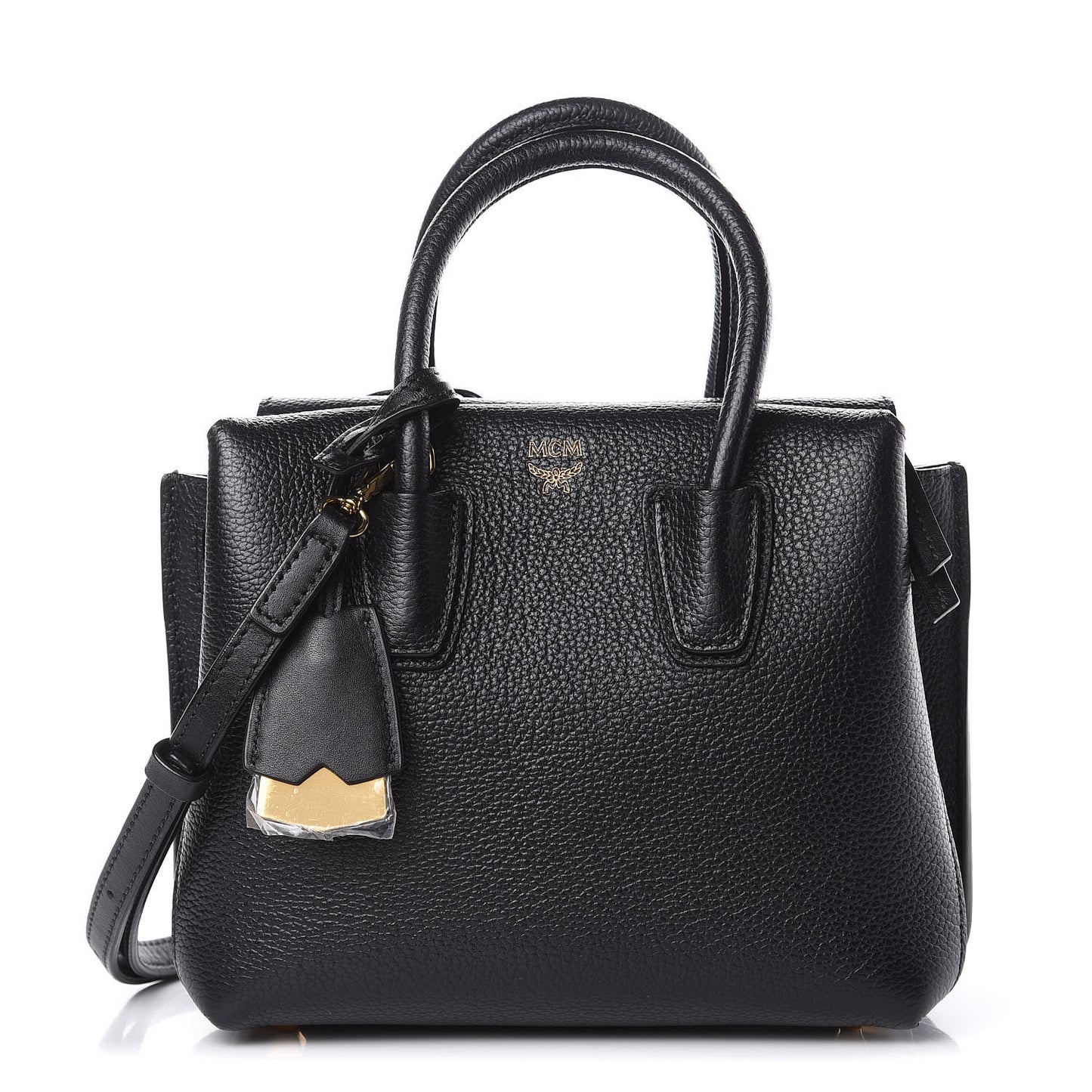Grained Calfskin Mini Milla Tote Phantom Black