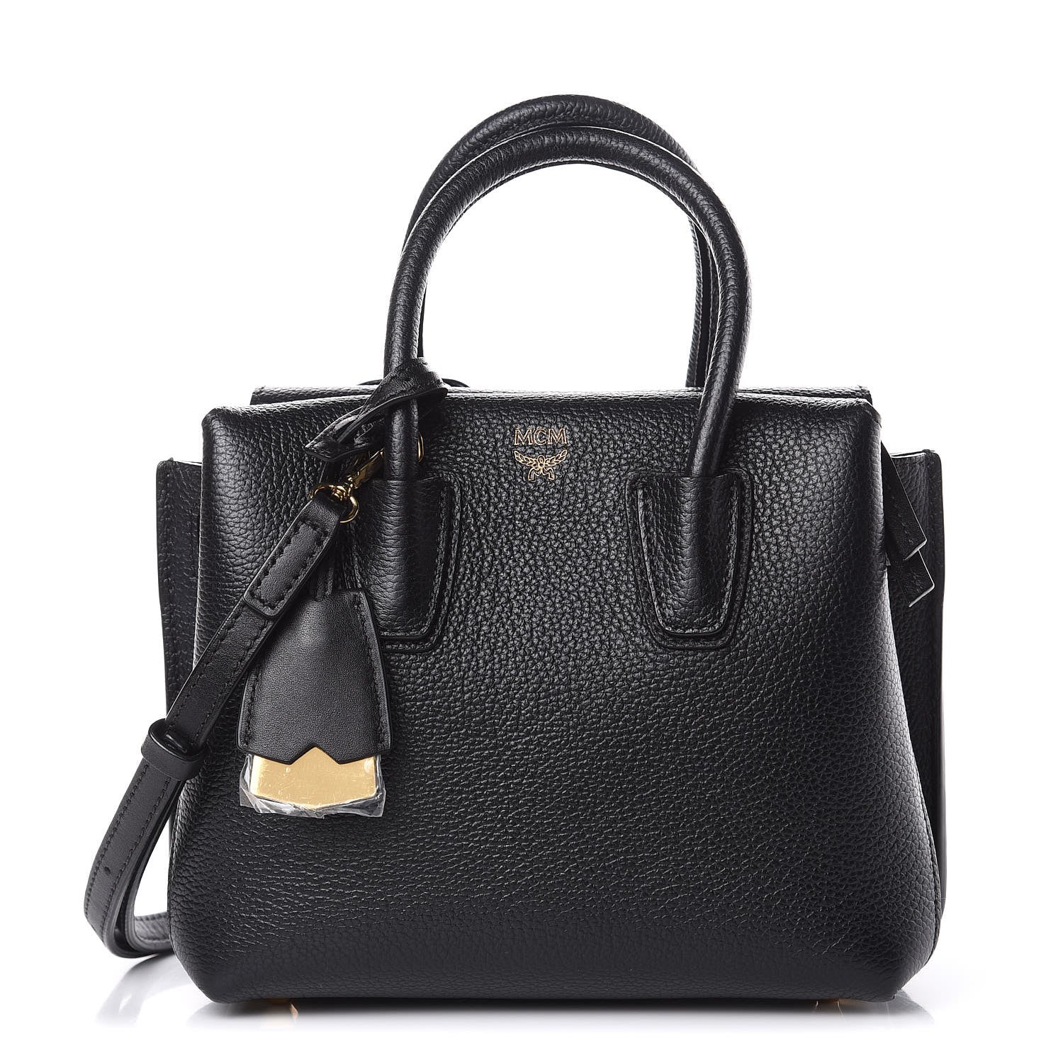 MCM Grained Calfskin Mini Milla Tote Phantom Black 1 of 8