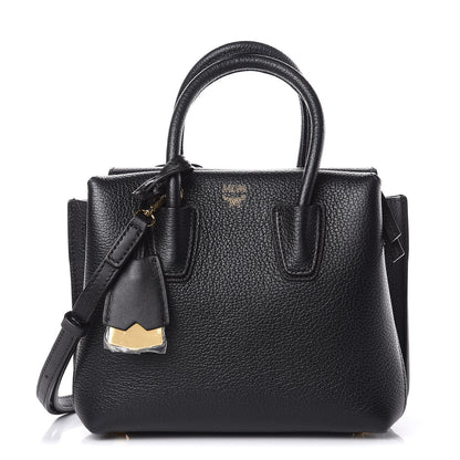 MCM Grained Calfskin Mini Milla Tote Phantom Black 1 of 8