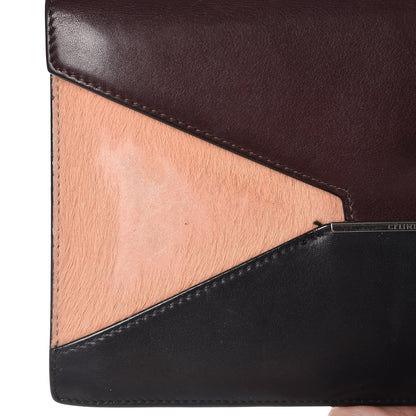 Celine Pony Hair Calfskin Diamond Multifunction Wallet Burgundy 9 of 10