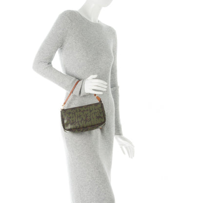 Louis Vuitton Monogram Graffiti Pochette Accessories Kaki 2 of 8