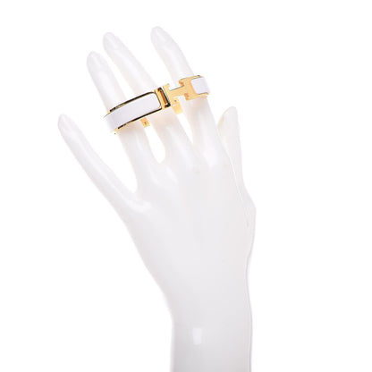 Hermes Enamel Narrow Clic Clac H Bracelet PM White 2 of 4