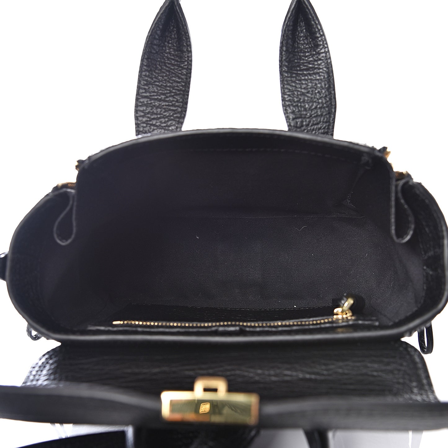 3.1 Textured Calfskin Mini Pashli Satchel Black