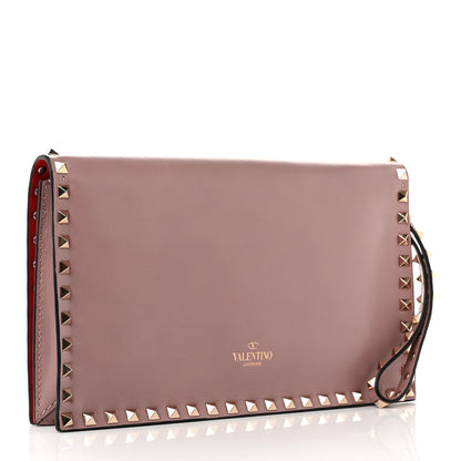 Valentino Garavani Nappa Rockstud Wristlet Clutch Poudre 3 of 6