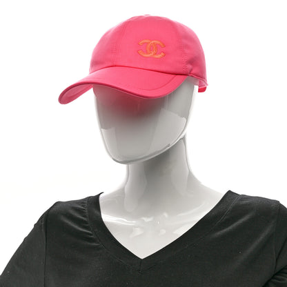 Chanel Cotton CC Cap Hat Fuchsia Orange 2 of 10
