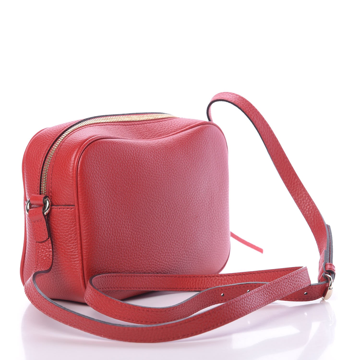 Gucci Pebbled Calfskin Small Soho Disco Bag Vibrant Red 3 of 10