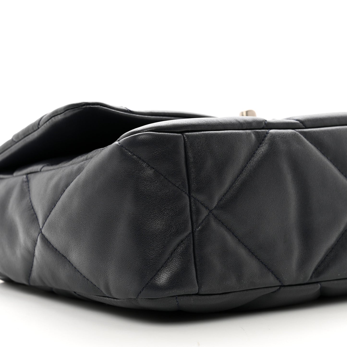 Lambskin Quilted Large Chanel 19 Flap Navy Blue