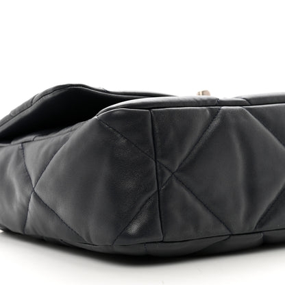 Chanel Lambskin Quilted Large Chanel 19 Flap Navy Blue 9 of 10