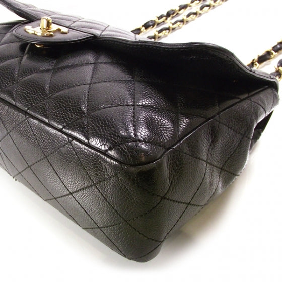 Caviar Jumbo Double Flap Black