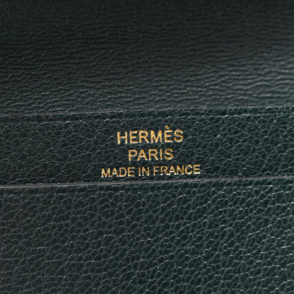 Hermes Chevre Mysore Bearn Card Holder Wallet Vert Cypress 6 of 7