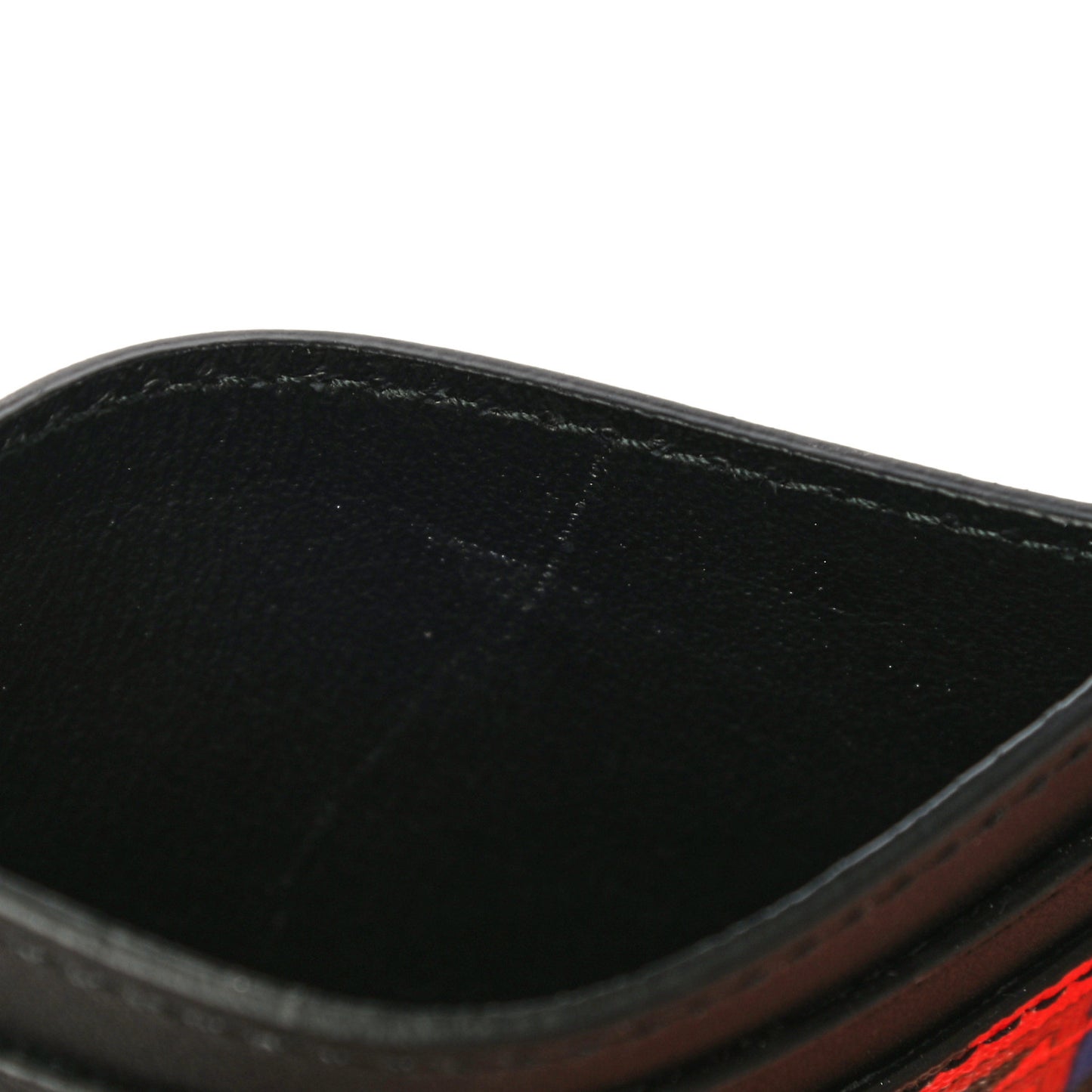 Canvas Moon Calfskin G Supreme Space Print Card Holder Black Red Blue