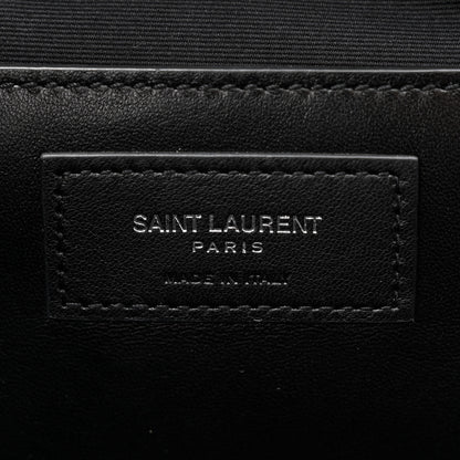 Saint Laurent Sheepskin Tri-Quilt Monogram Medium College Bag Coal 6 of 11