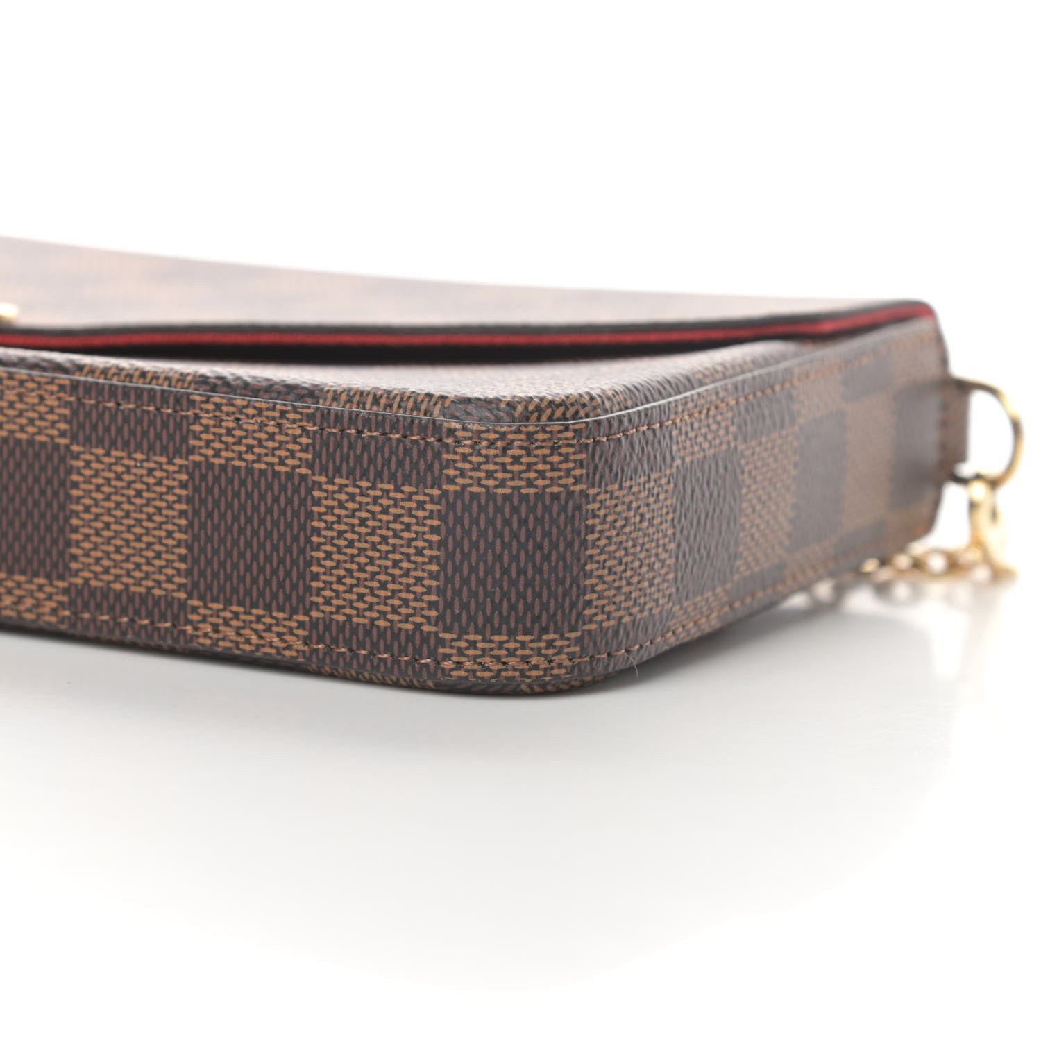 Louis Vuitton Damier Ebene Pochette Felicie Chain Wallet 12 of 13