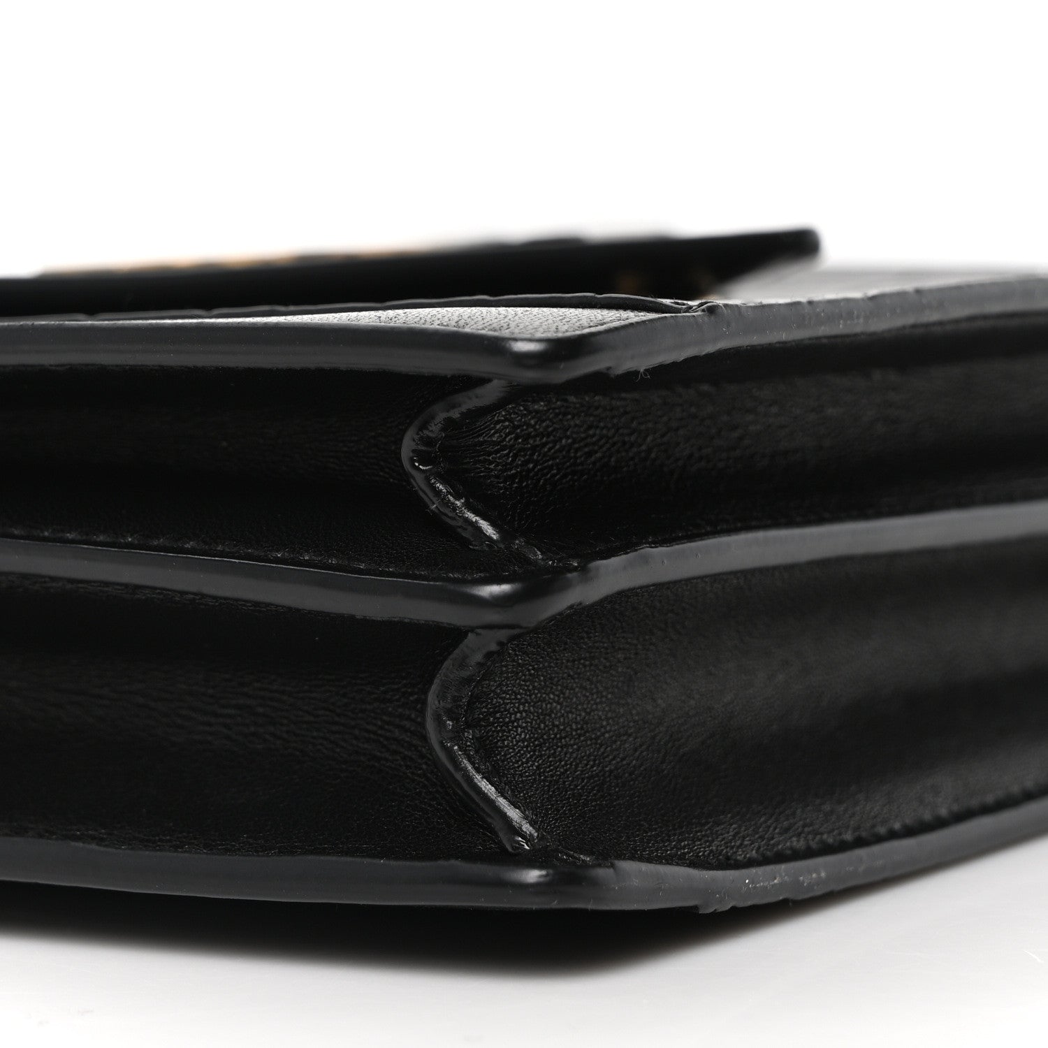 Saint Laurent Calfskin Crocodile Embossed Gaby Satchel Black 9 of 10
