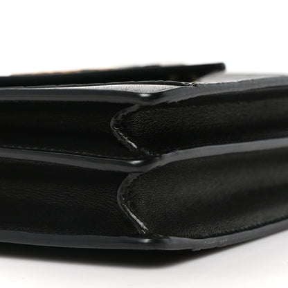 Saint Laurent Calfskin Crocodile Embossed Gaby Satchel Black 9 of 10