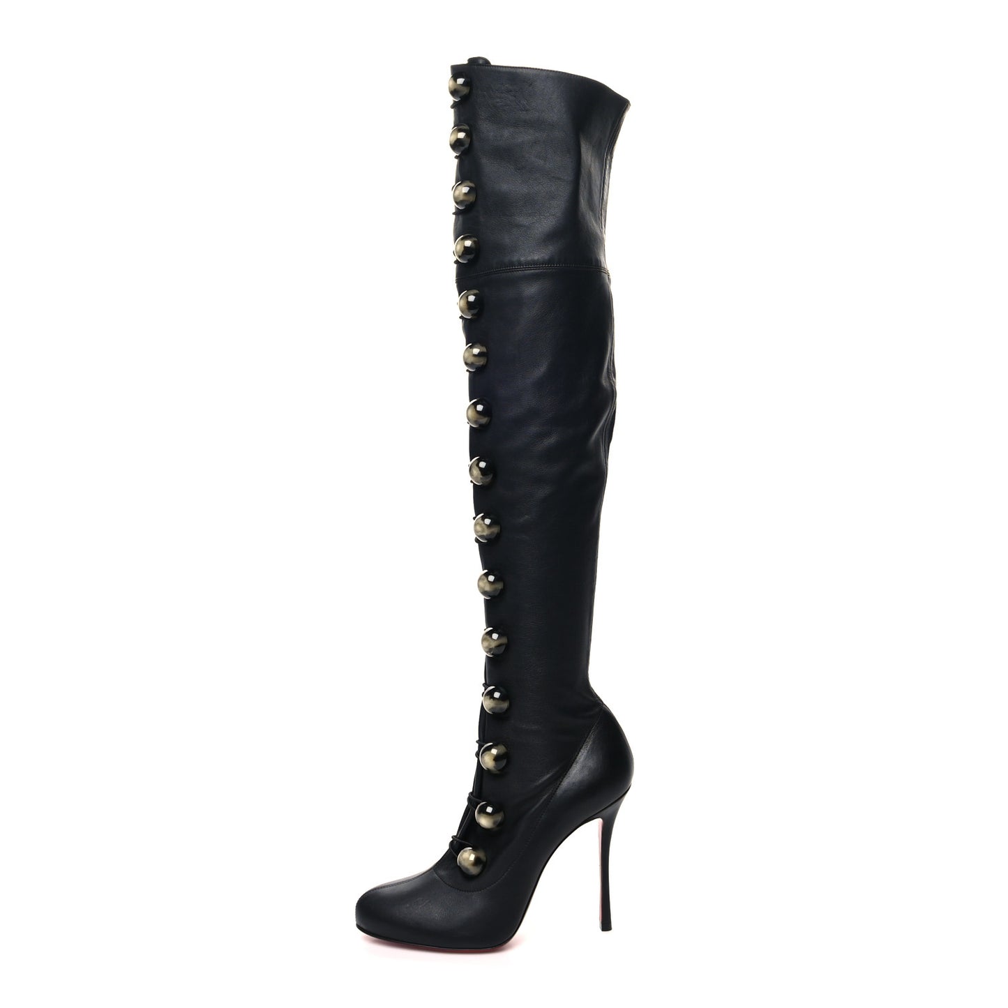 Calfskin Top Croche 120 Over The Knee Corset Boots 38 Black