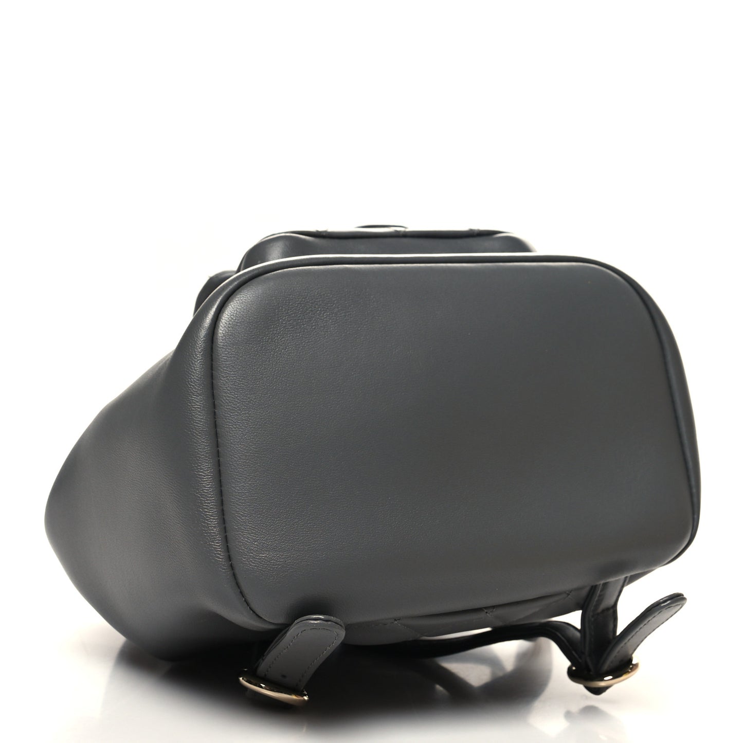 Lambskin Quilted Small Duma Drawstring Backpack Grey