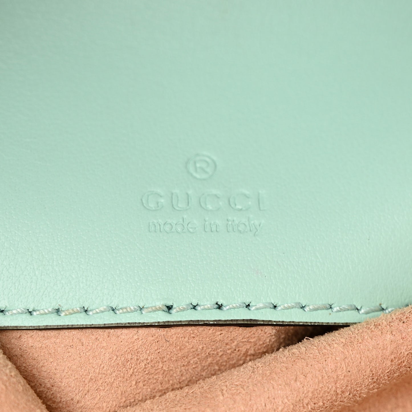 Calfskin Matelasse Mini GG Marmont Crossbody Bag Water Green