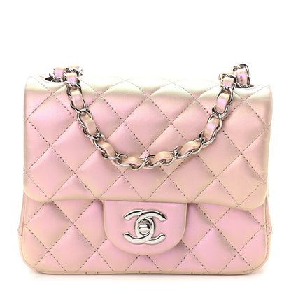Chanel Iridescent Lambskin Quilted Mini Square Flap Pink 1 of 9