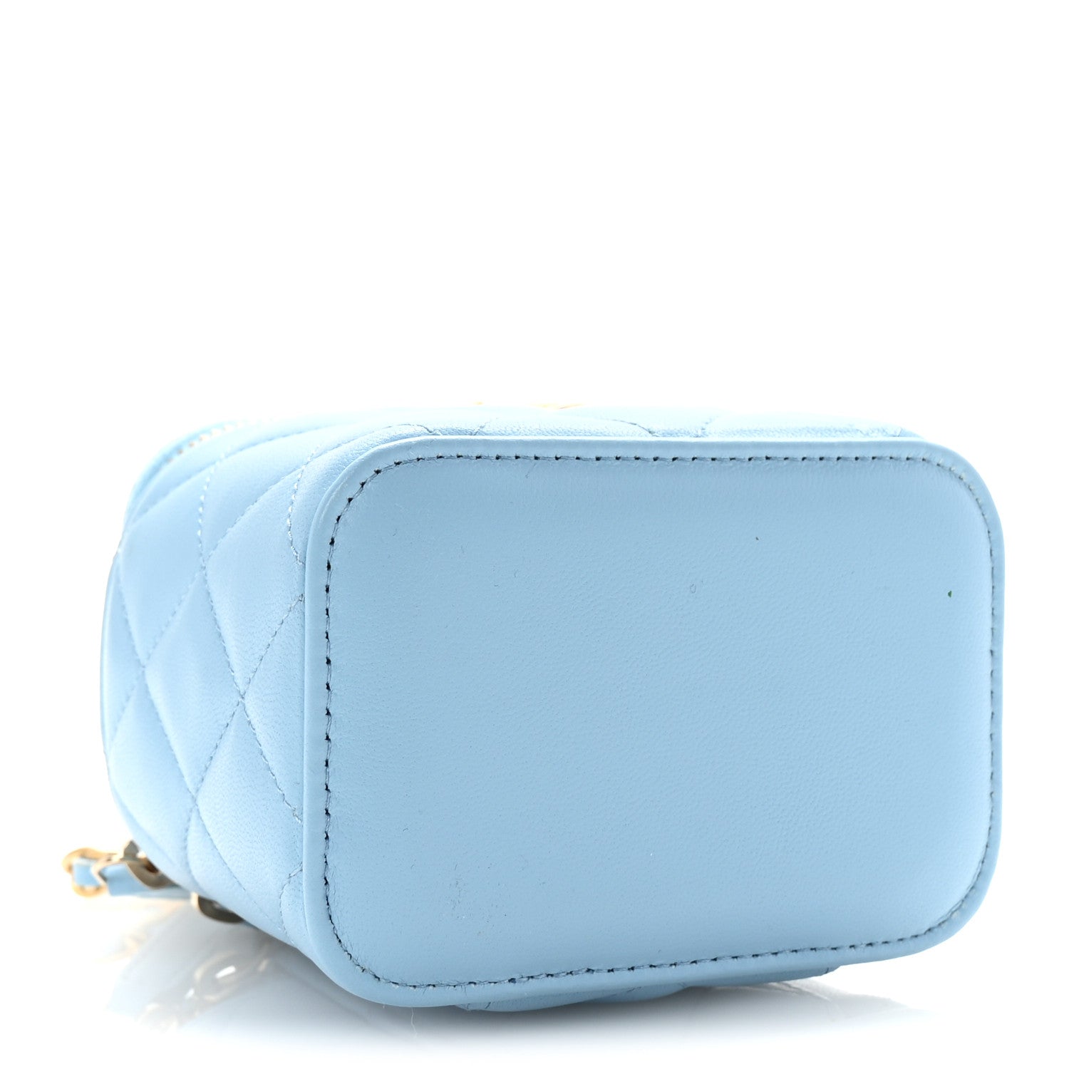 Chanel Lambskin Quilted Pearl Crush Mini Vanity Case With Chain Light Blue 4 of 11