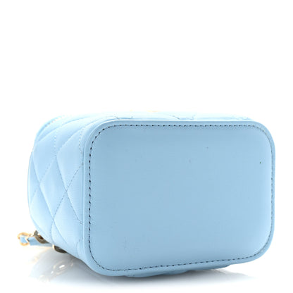 Chanel Lambskin Quilted Pearl Crush Mini Vanity Case With Chain Light Blue 4 of 11
