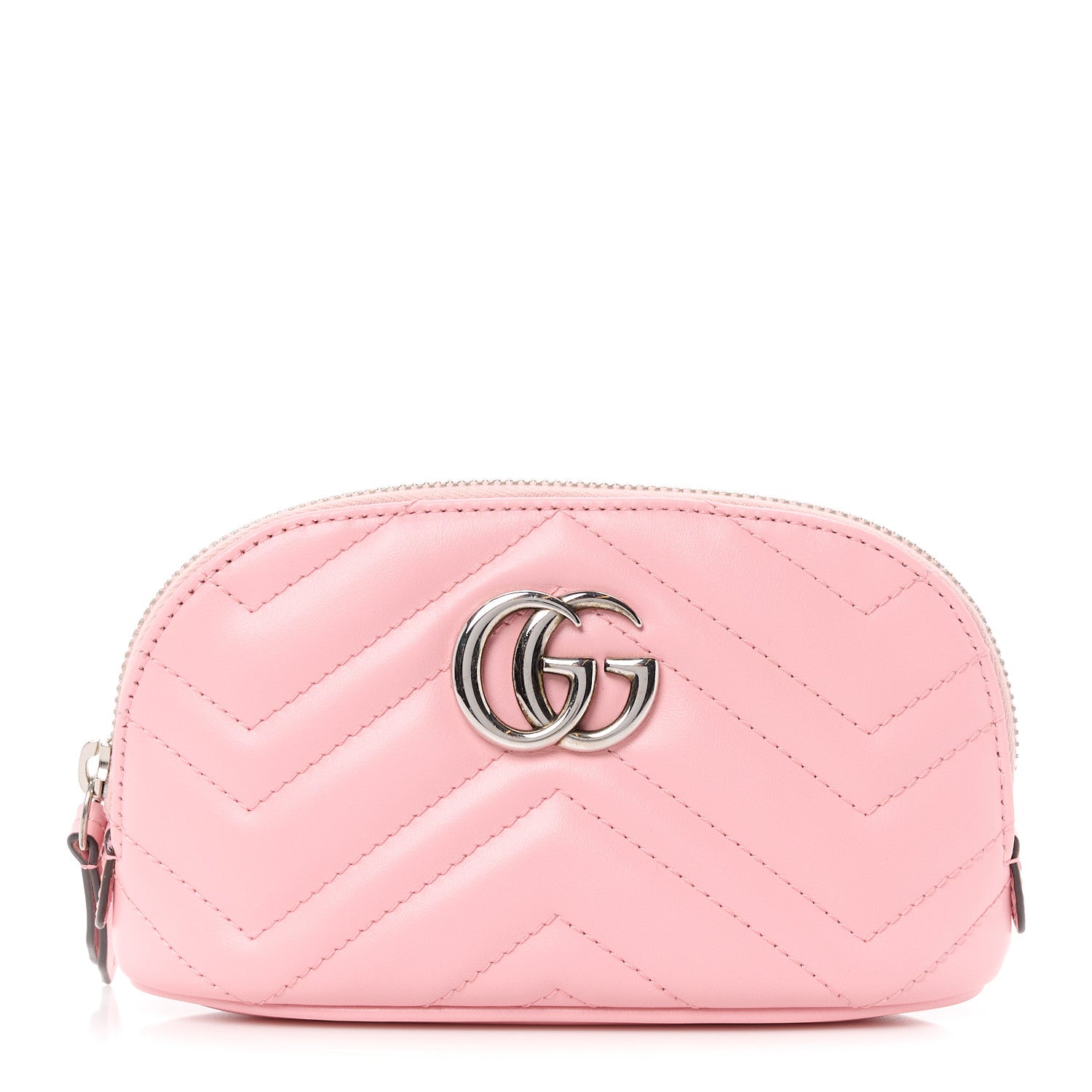 Gucci Calfskin Matelasse GG Marmont Pouch Cosmetic Case Wild Rose 1 of 11