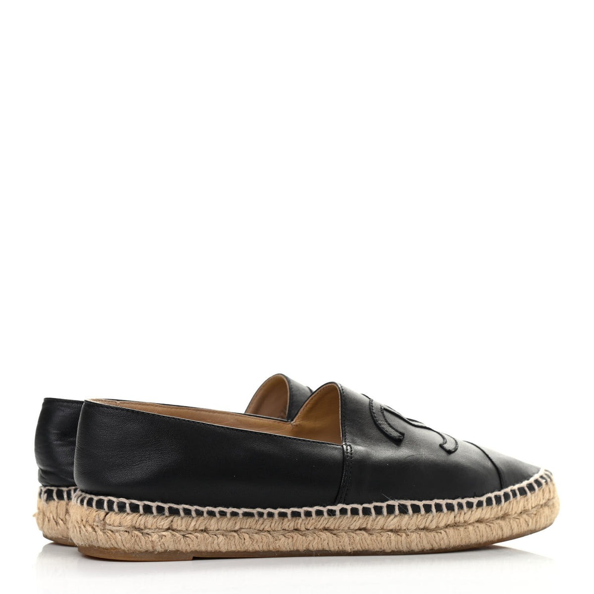 Chanel Lambskin CC Espadrilles 39 Black 3 of 4
