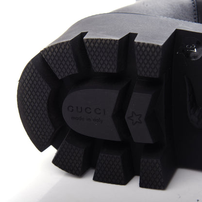 Gucci Nappa Frances GG Matelasse Platform Combat Boots 37 Black 9 of 11