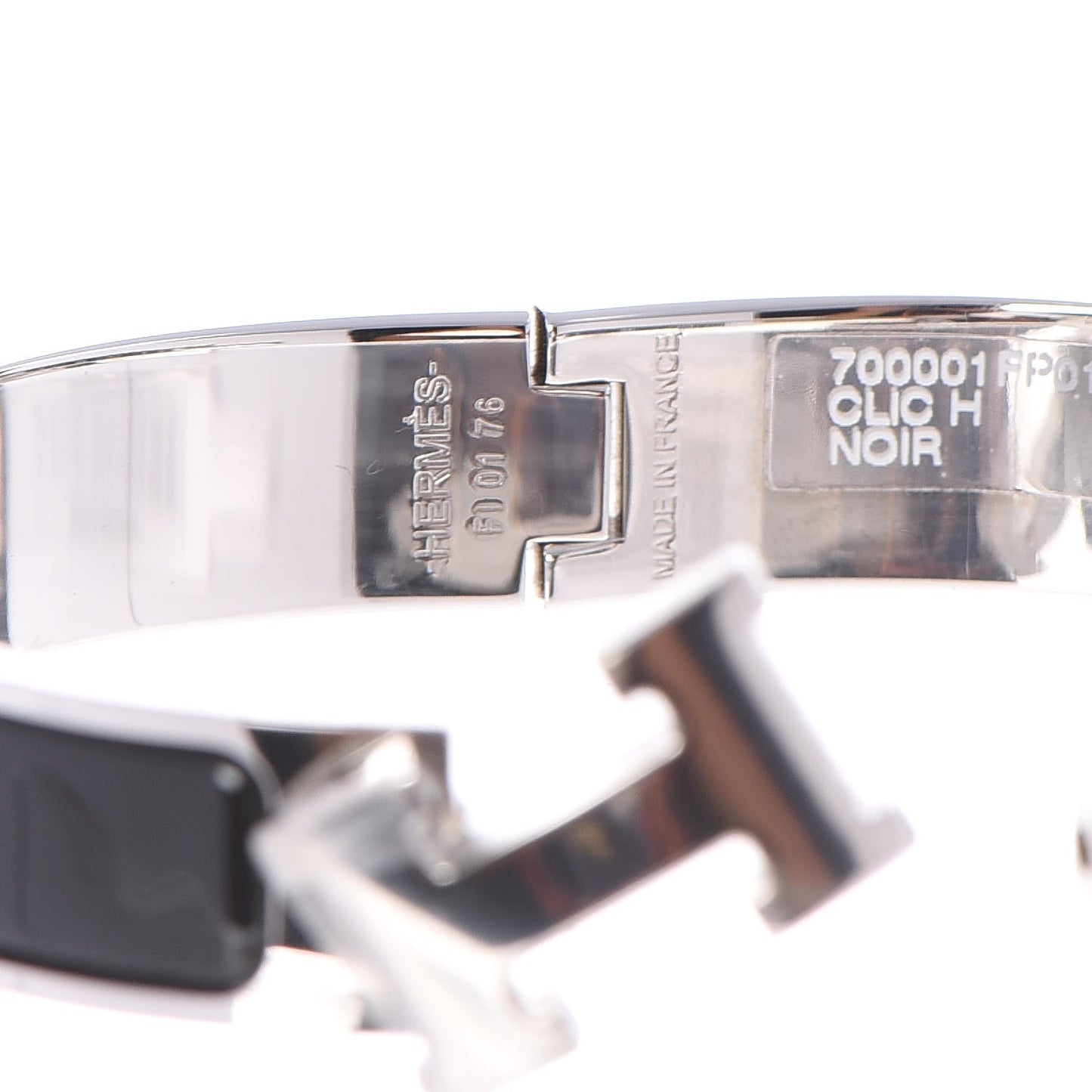Enamel Narrow Clic Clac H Bracelet PM Black