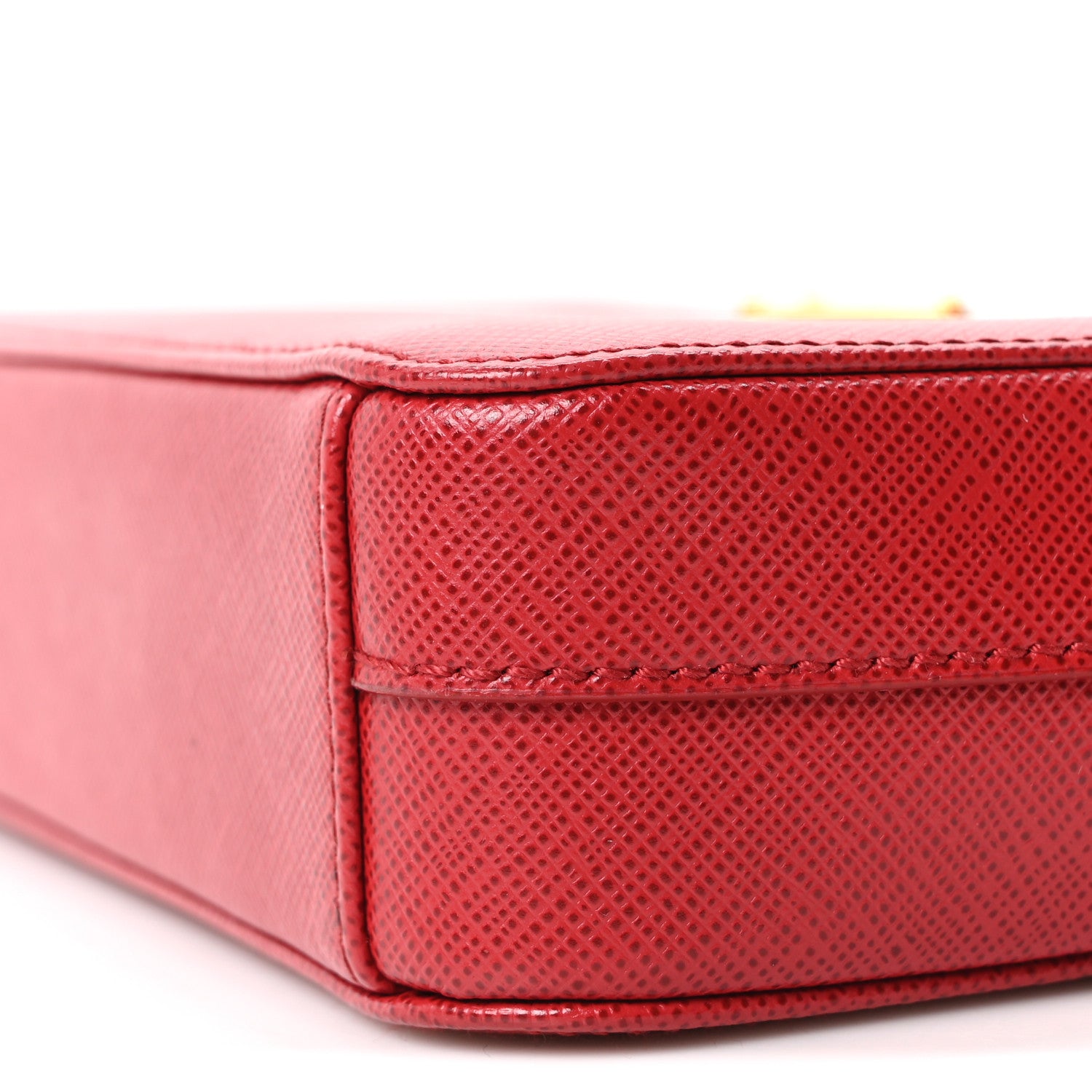 Prada Saffiano Lux Mini Double Zip Chain Crossbody Bag Fuoco 10 of 10