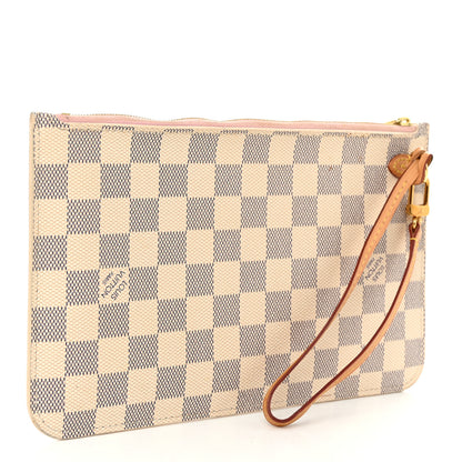 Louis Vuitton Damier Azur Neverfull MM GM Pochette Rose Ballerine 3 of 11