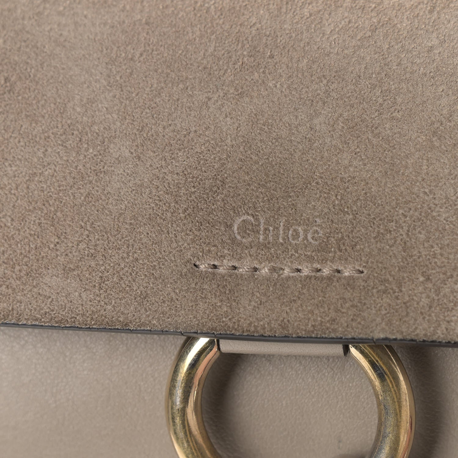 Chloe Suede Calfskin Mini Faye Shoulder Bag Motty Grey 14 of 14