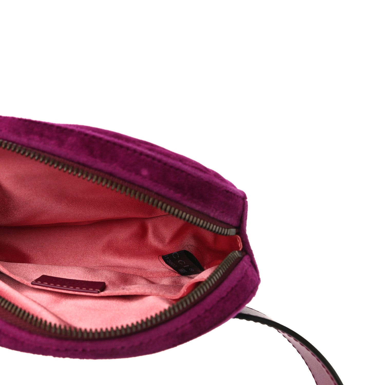 Gucci Velvet Matelasse GG Marmont Belt Bag 85 34 Fuchsia Violet Cyclamen 4 of 11