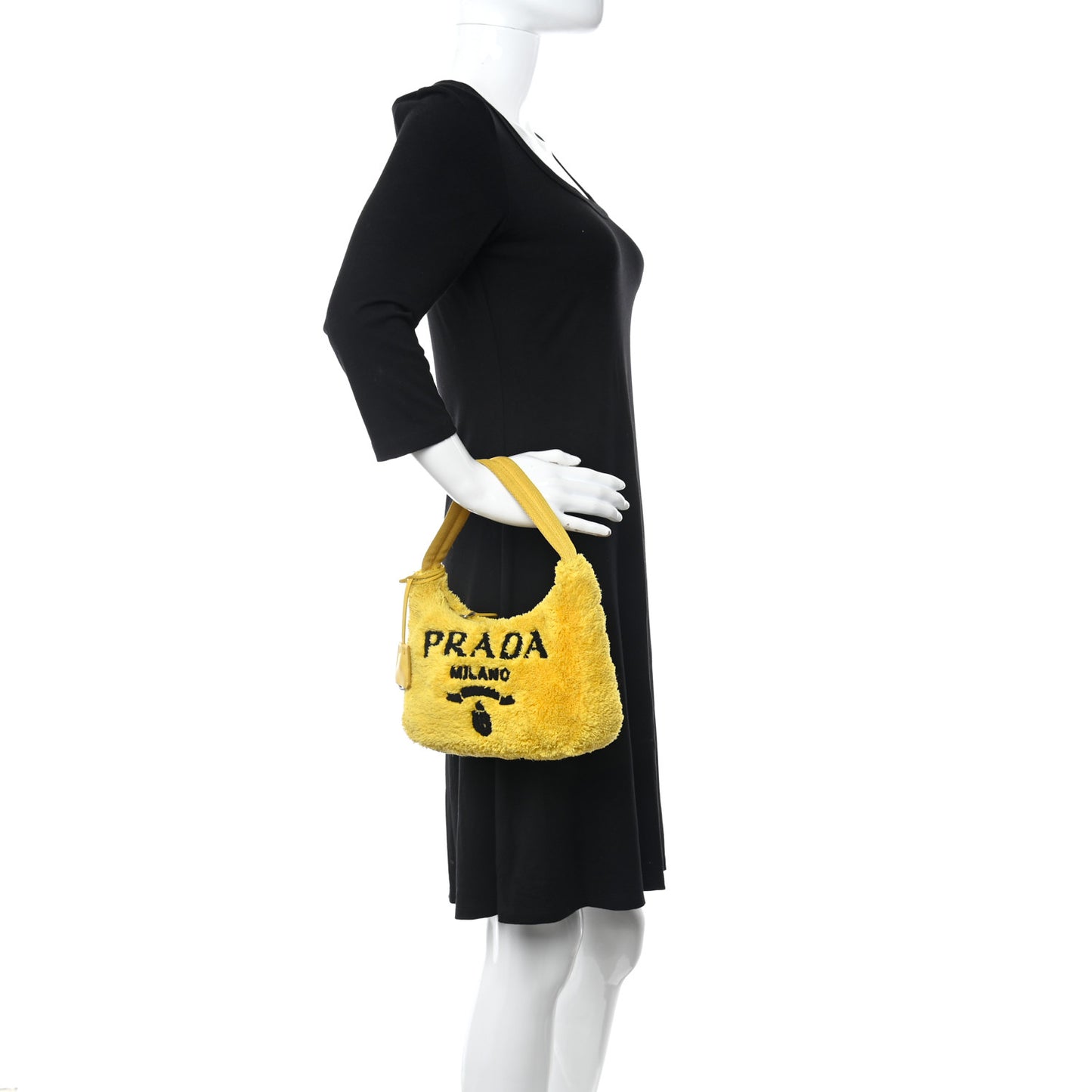 Terry Cloth Mini Re-Edition 2000 Bag Giallo Black