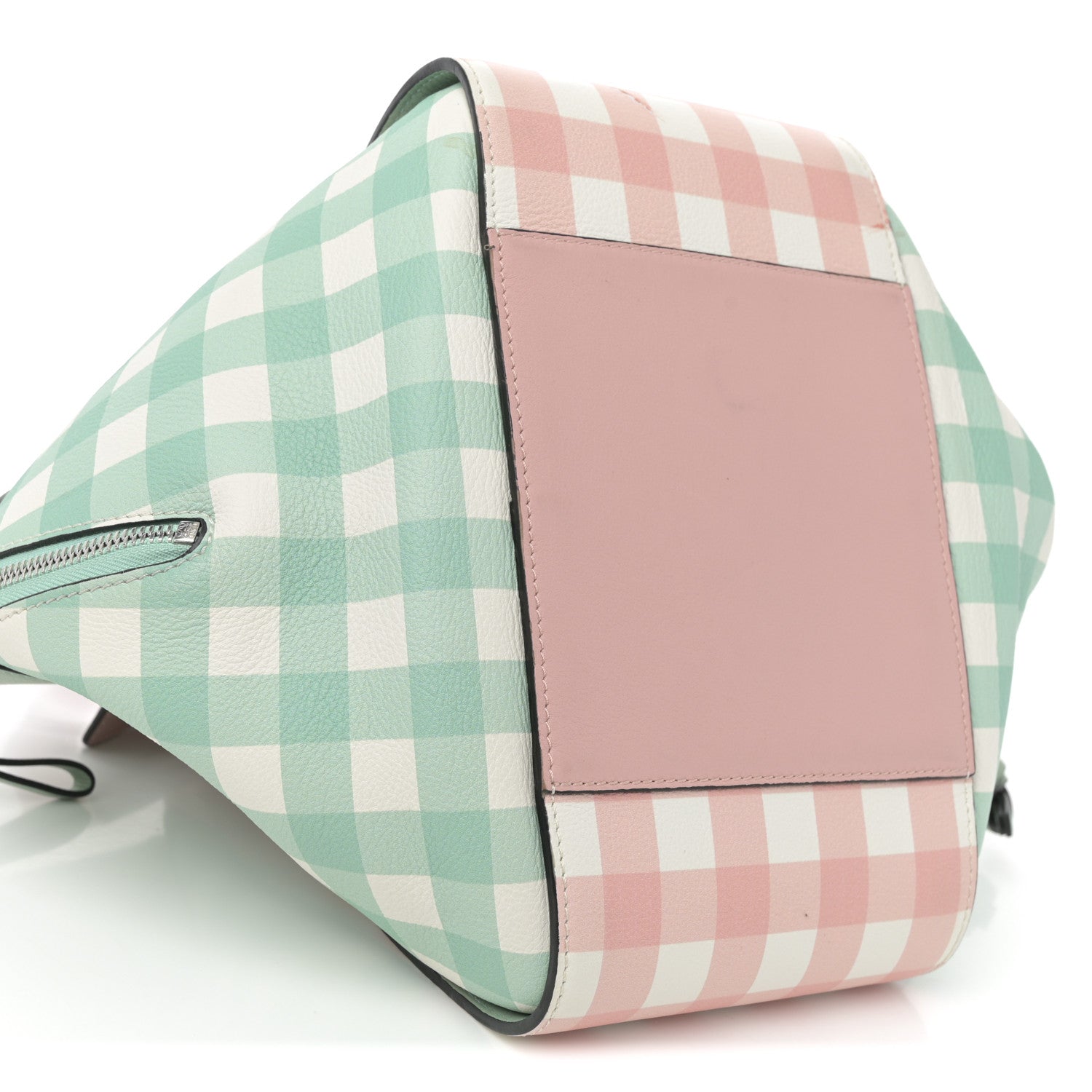 Loewe Calfskin Gingham Small Hammock Shoulder Bag Pink Green 9 of 12