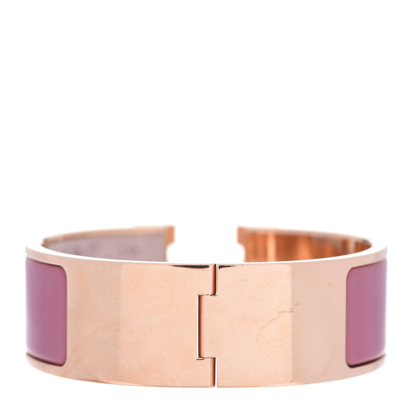 Enamel Wide Clic Clac H Bracelet PM Rose Velours