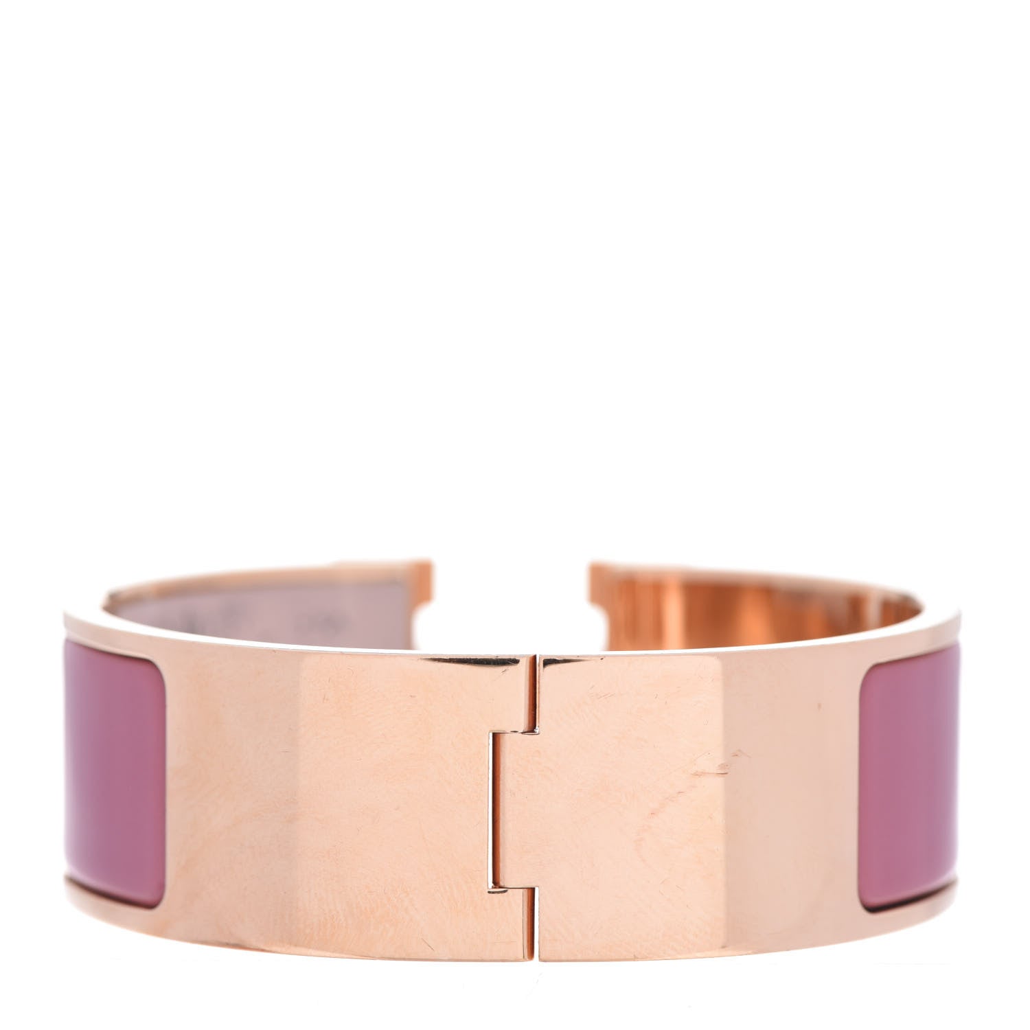 Hermes Enamel Wide Clic Clac H Bracelet PM Rose Velours 3 of 4